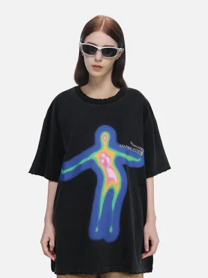 AlanBalen® - Distorted Portrait Graphic Cotton Tee