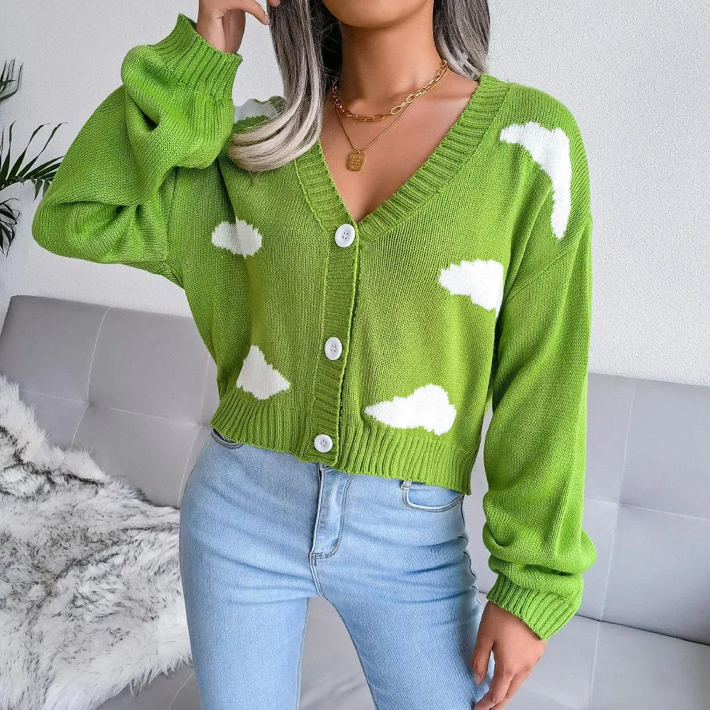 Baiyun knitted cardigan sweater women's clothing