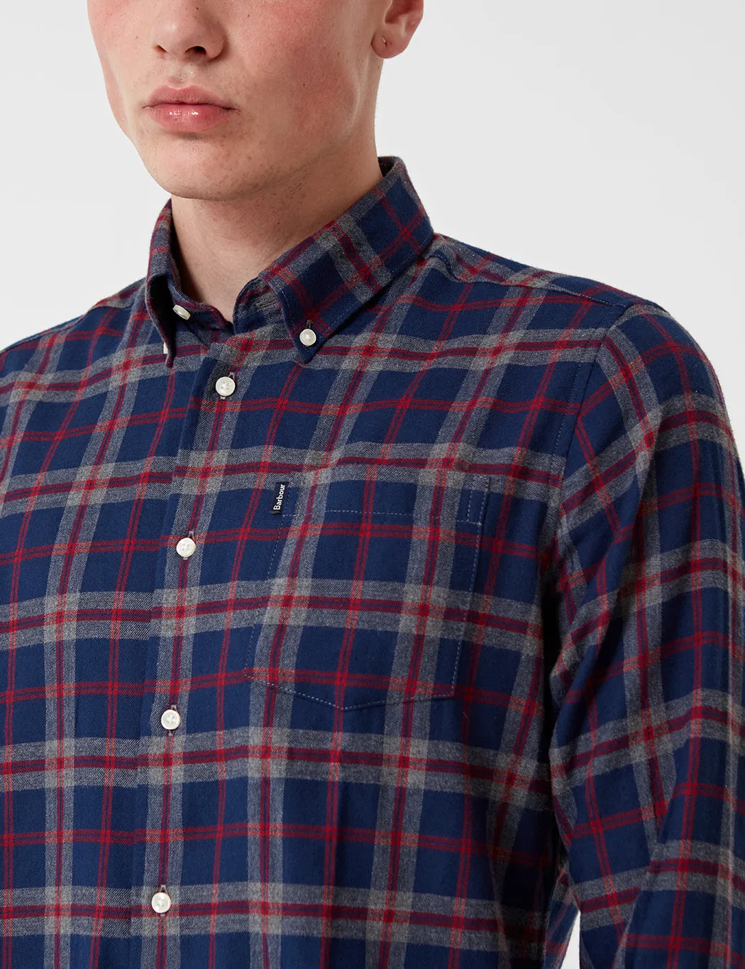 Barbour Seth Flannel Shirt - Navy Blue Marl