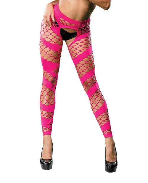 Beverly Hills Naughty Girl Crotchless Mesh & Fishnet Leggings O/s