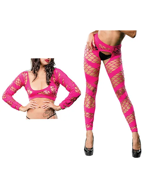 Beverly Hills Naughty Girl Crotchless Mesh & Fishnet Leggings O/s