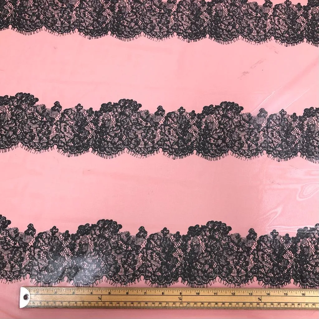 Black Lace Design Chiffon Fabric