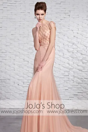 Blush Pink Grecian Formal Pageant Home Coming Dress CX881521