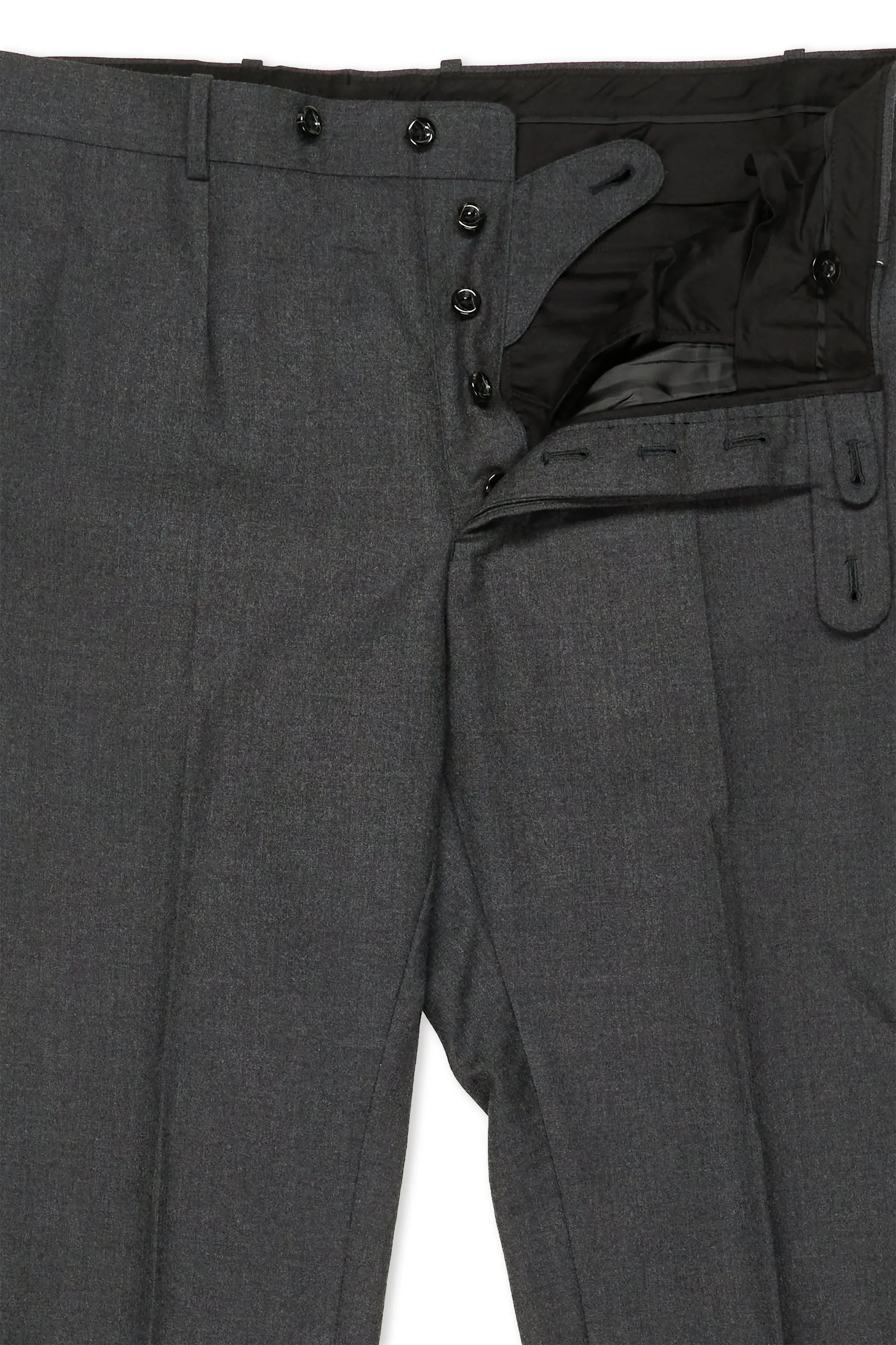 Charcoal Flannel Wool Suit