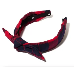 Cherry Buffalo Check Kids Knotted Headband