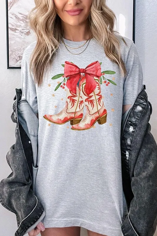 Christmas Cowgirl Boots Graphic Tee