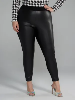 Coated Front Ponte Knit Leggings