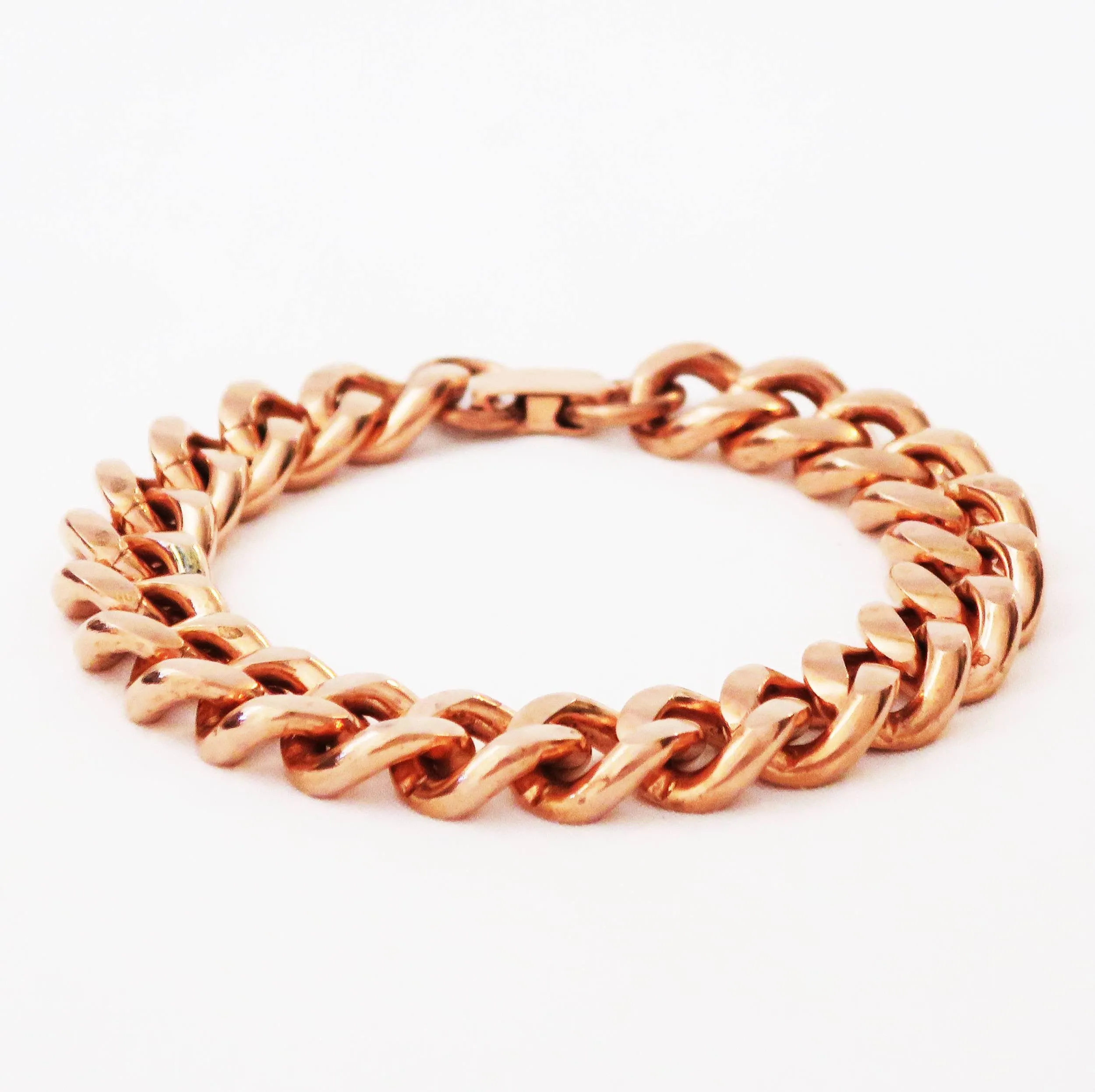 Copper Necklace Chain Set For Men Heavy Duty 20" Curb Chain Necklace And Matching Bracelet SET7920