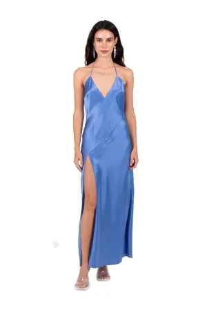 Dannijo Cornflower Blue Maxi Dress Hit Slip Deep V