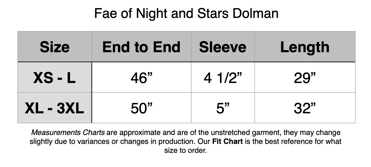 Fae of Night and Stars Dolman - Dark Skies