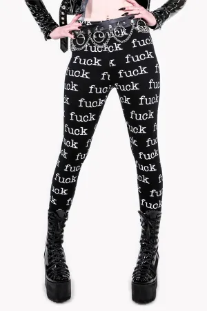 FUCK Print Leggings