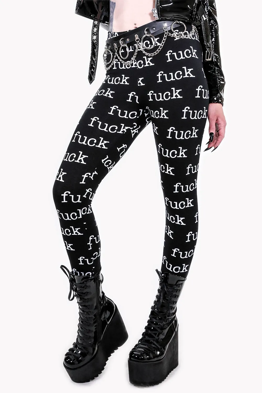 FUCK Print Leggings