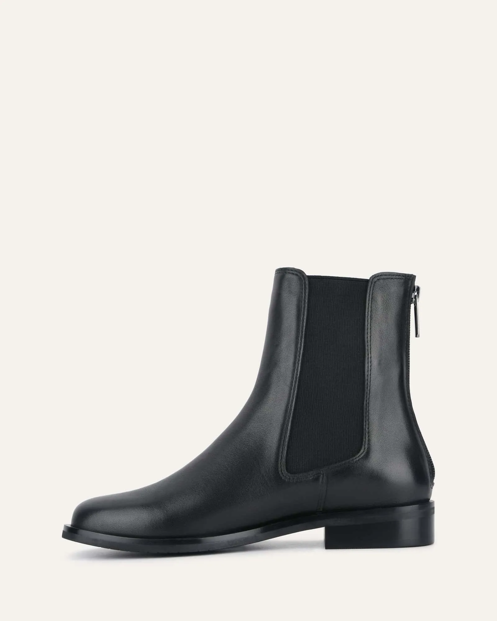 GABE FLAT ANKLE BOOT BLACK LEATHER