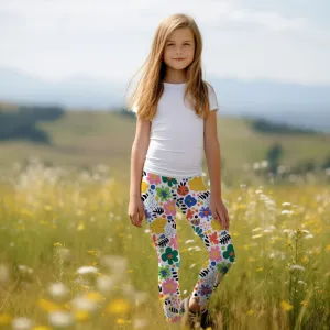 Girls Playful Flowers Leggings