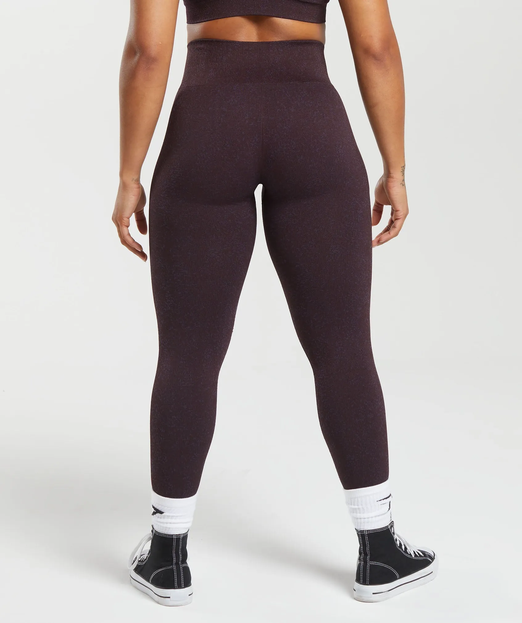 Gymshark Adapt Fleck Seamless Leggings - Plum Brown/Dewberry Purple