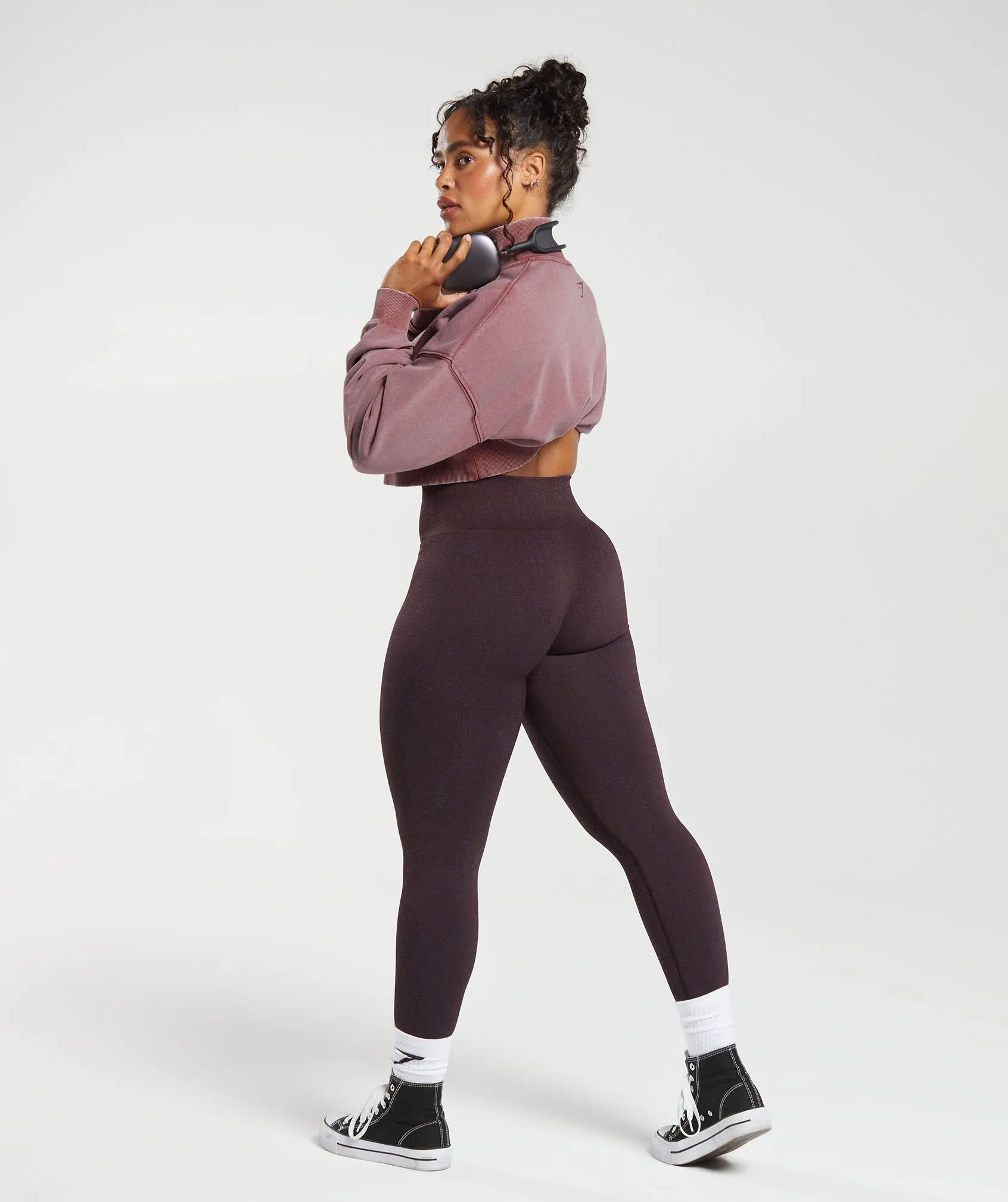 Gymshark Adapt Fleck Seamless Leggings - Plum Brown/Dewberry Purple