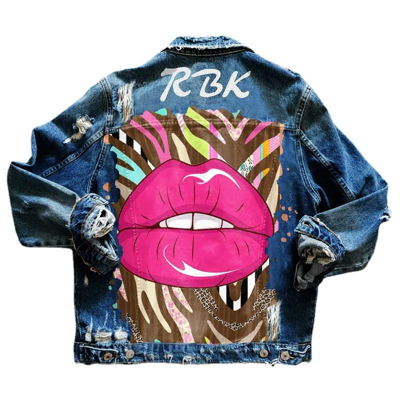 Hip Hop Loose Denim Lapel Jacket