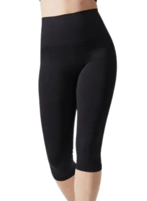 Hipster Postpartum Support Crop Leggings - Black