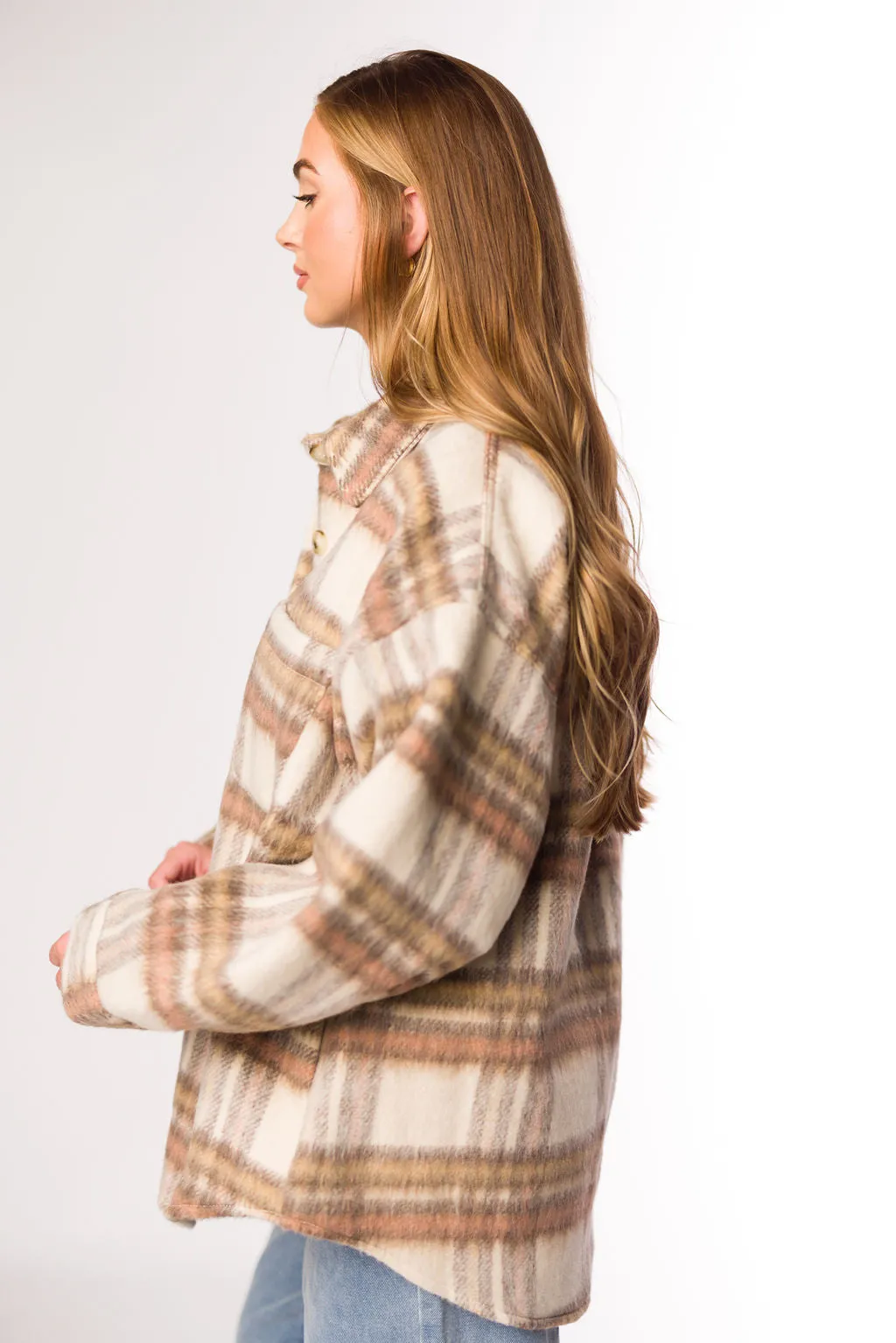 Kingston Flannel Jacket in Natural Plaid