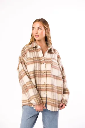 Kingston Flannel Jacket in Natural Plaid