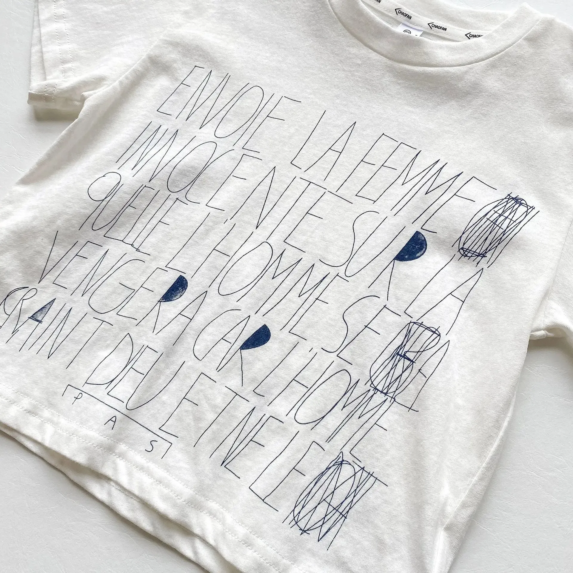 Letter Print Cotton Tee