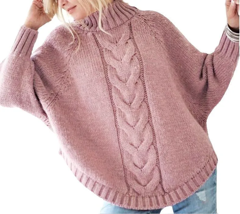 Loose bat sleeve knitted sweater