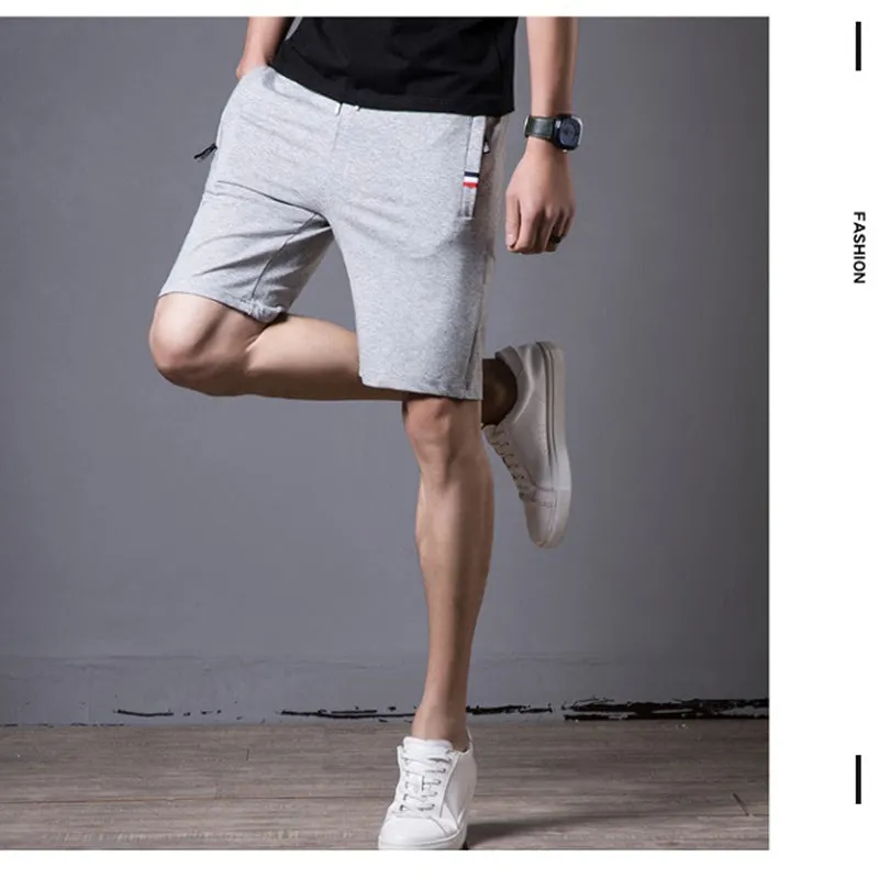 Mens Casual Loose Elastic Waist Shorts with Zip Pockets