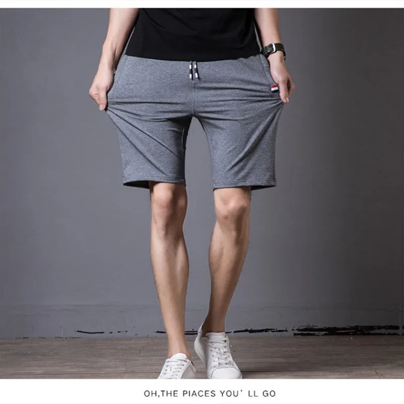 Mens Casual Loose Elastic Waist Shorts with Zip Pockets