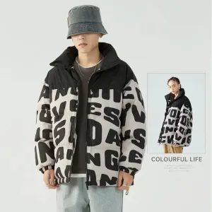 Men's Winter Cotton Dress Hooded Fake Two Warm Jackets