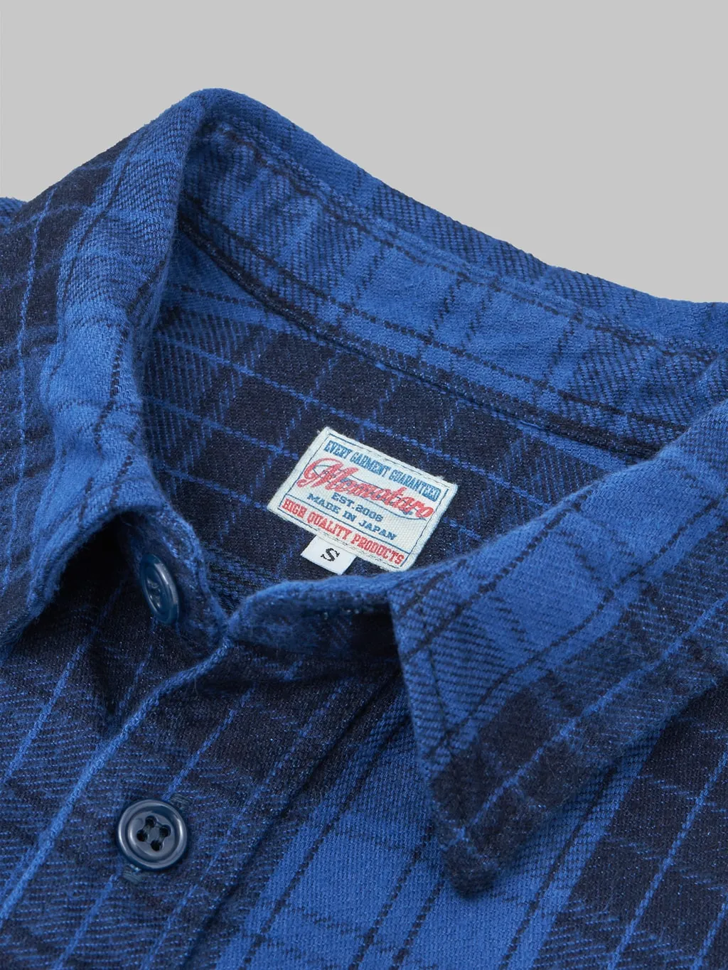 Momotaro MXLS1001 Original Indigo Twill Check Shirt