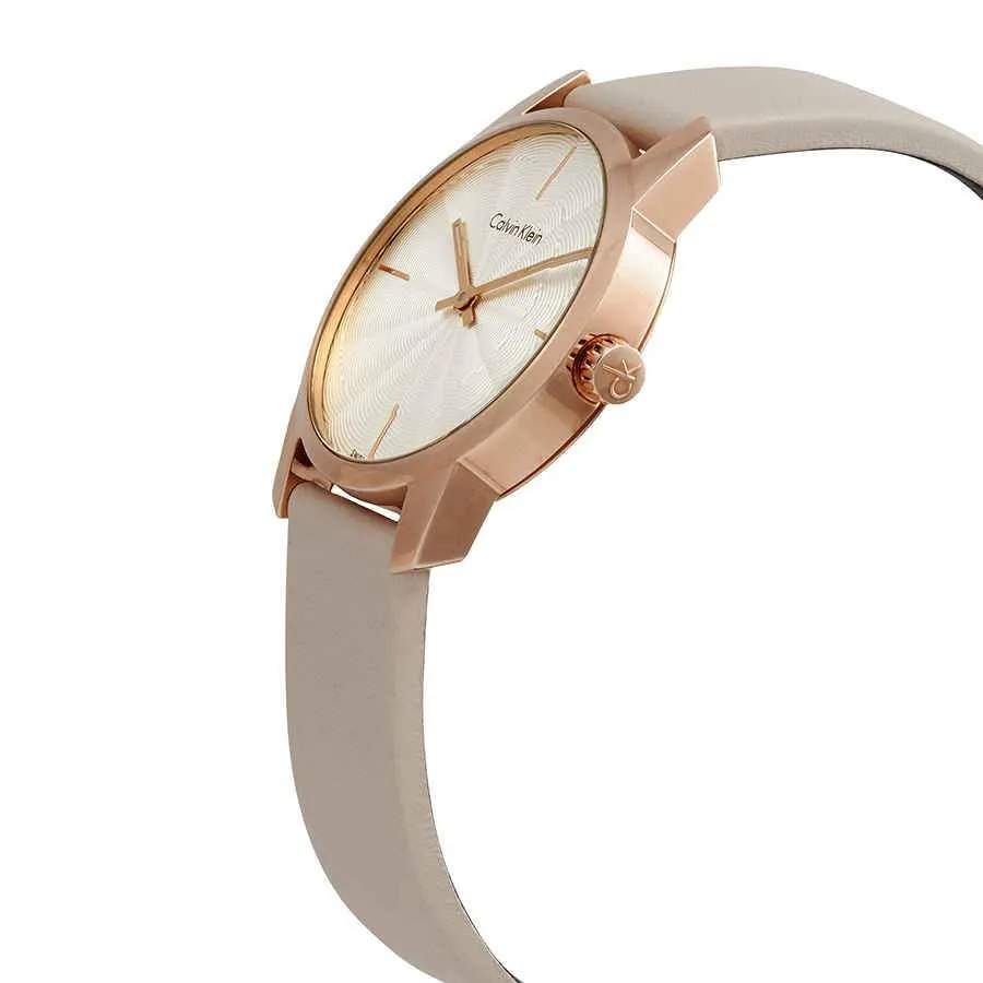 NEW Calvin Klein City Leather Ladies Watches - Beige K2G236X6