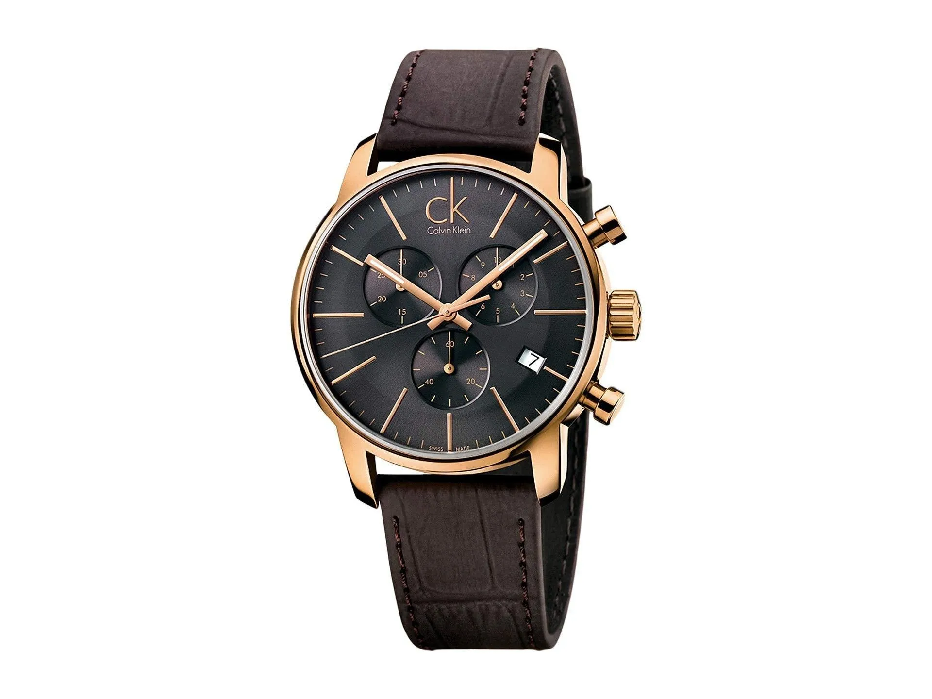 NEW Calvin Klein City Leather Men Watches - Brown K2G276G3