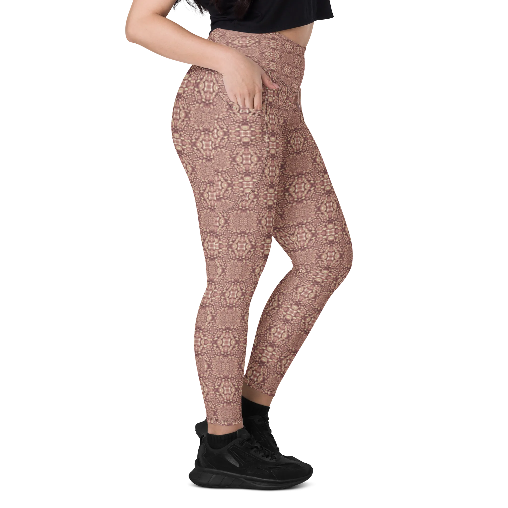 Recursia Indranet Leggings With Pockets In Pink