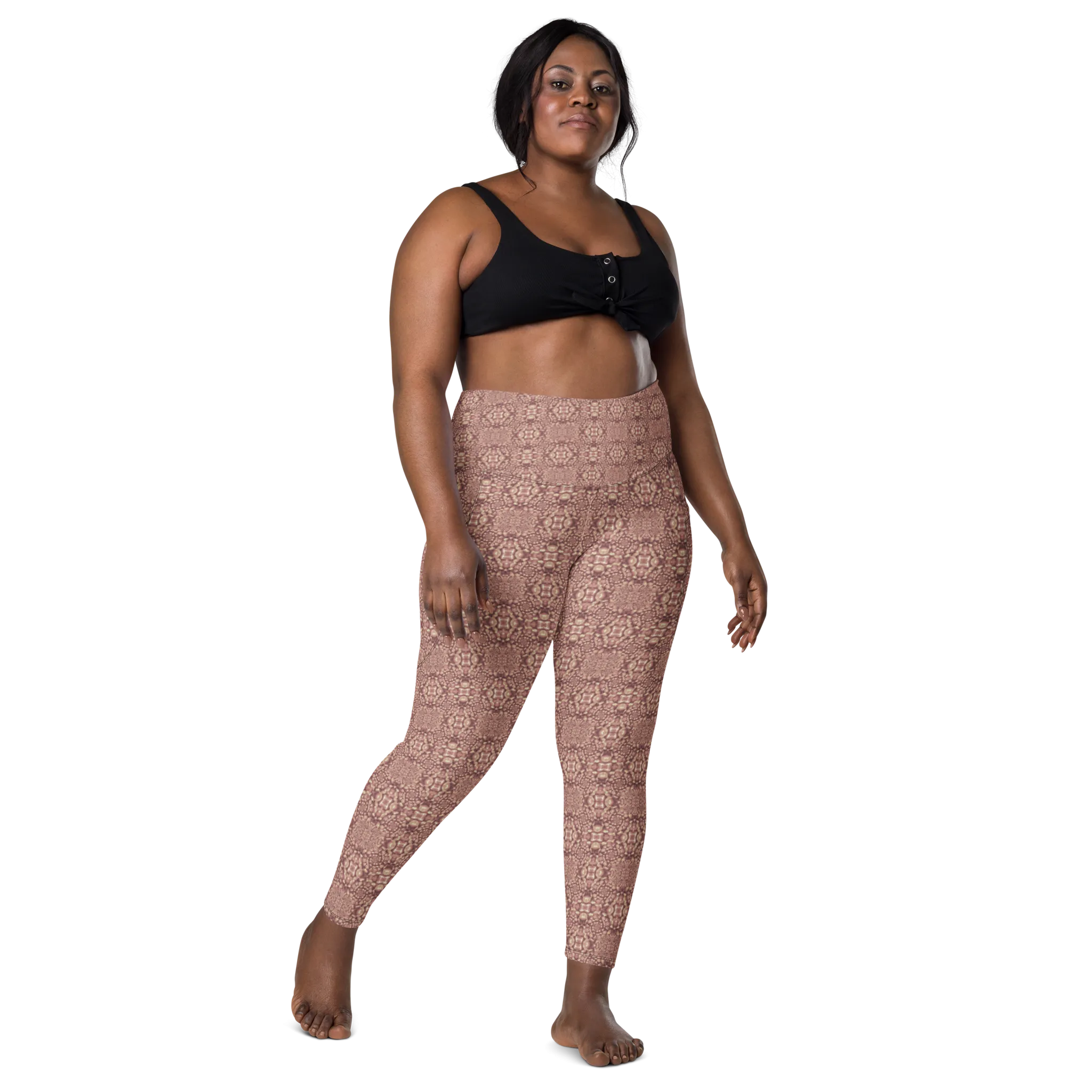 Recursia Indranet Leggings With Pockets In Pink