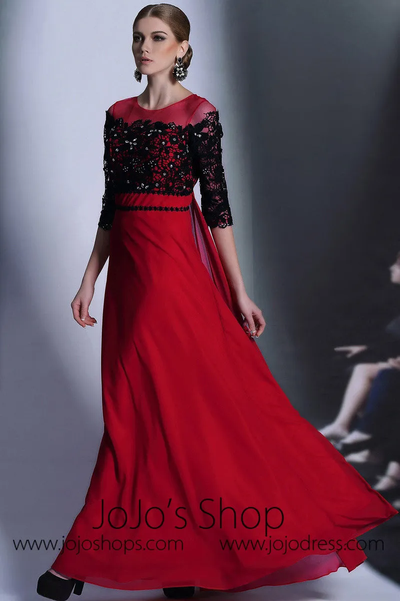 Red And Black Formal Prom Evening Dress DQ831062