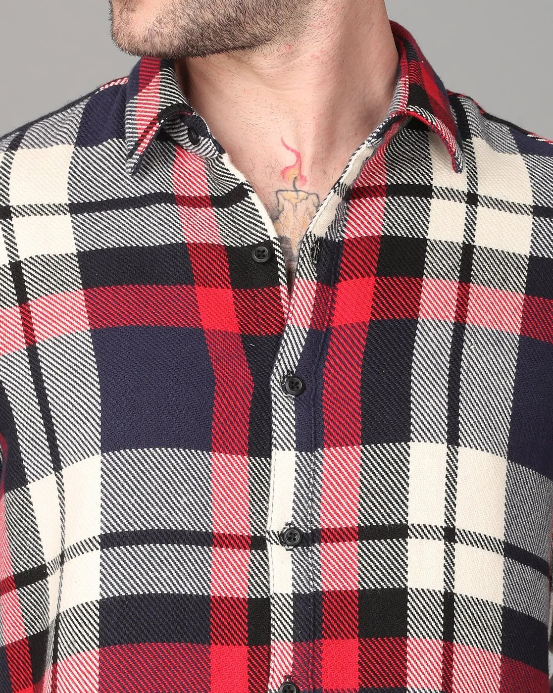 Red, Blue & White Flannel Shirts