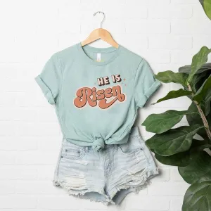 Retro He Is Risen Graphic Tee in Seafoam (FINAL SALE)