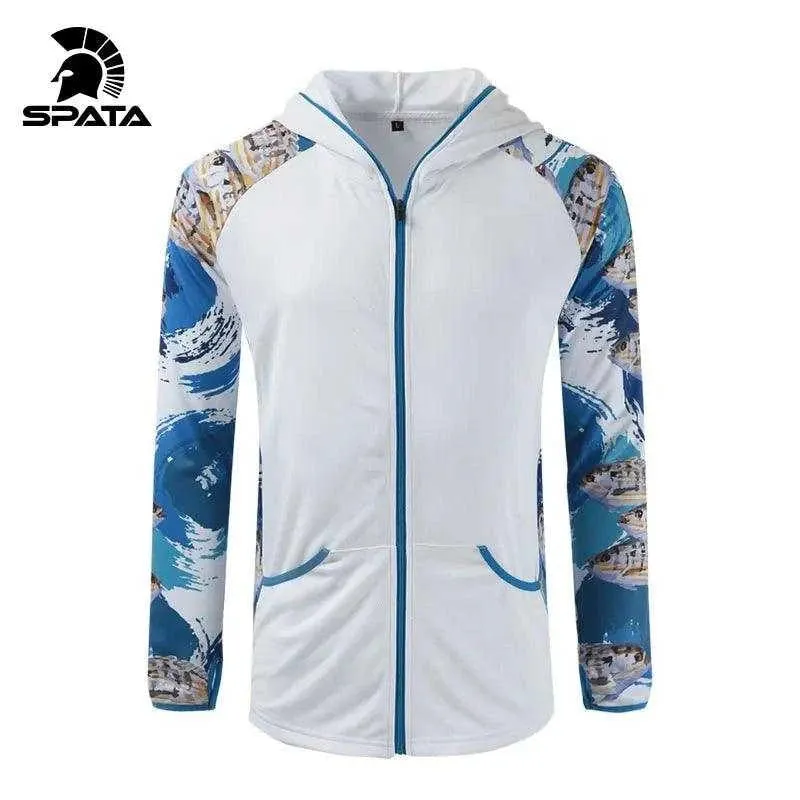 SPATA Long Sleeve Fishing Hooded Shirt Breathable and Moisture-Wicking Fabric