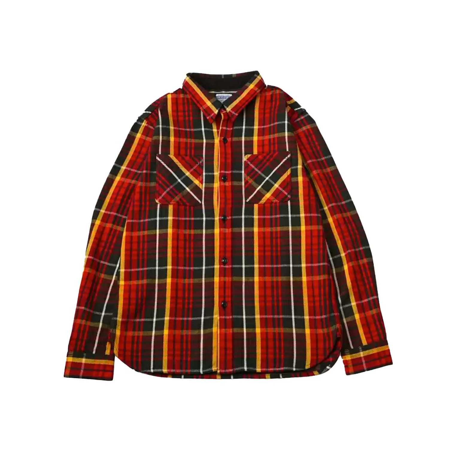 The Flat Head FN-SNR-004L Check Nel Shirt Red/ Black FINAL SALE