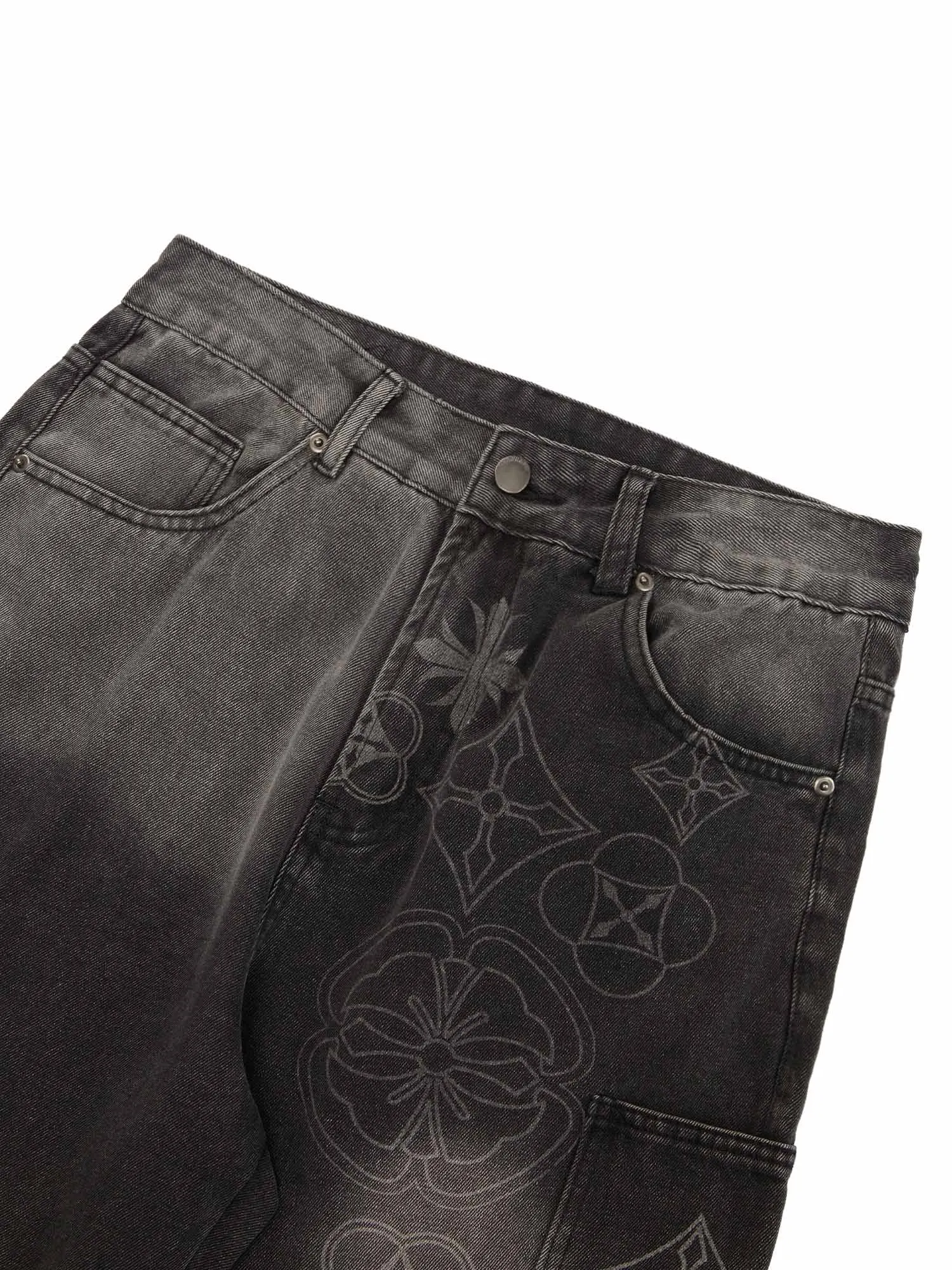 Thesupermade Cross Jacquard Multi Pocket Cargo Jeans