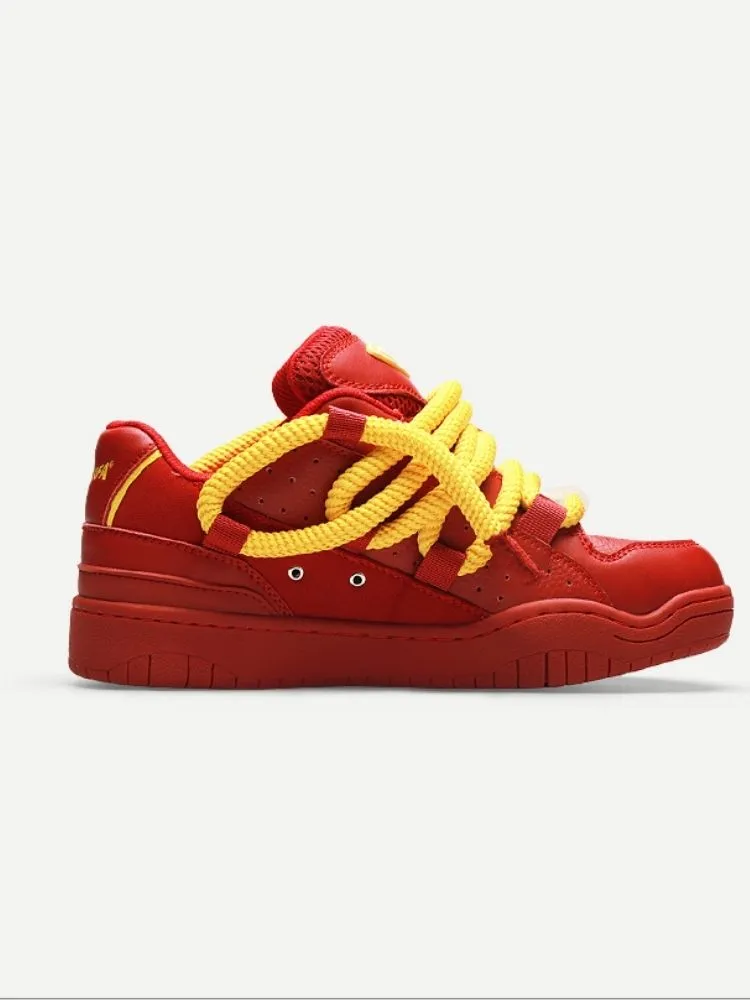 Tomato Color Casual Sport Lace Up Sneakers【s0000002571】