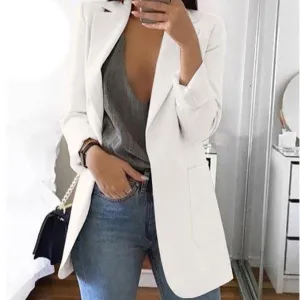 Womens Cardigan Jackets Open Front Solid Color Casual Oversized Long Blazer