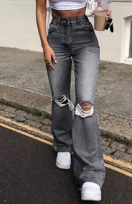 Women’s Fashion Wide Leg Flared Jeans