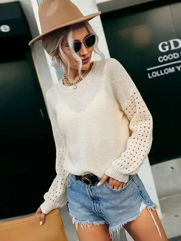 Women’s Lightweight Loose Knit Pullover Sweater