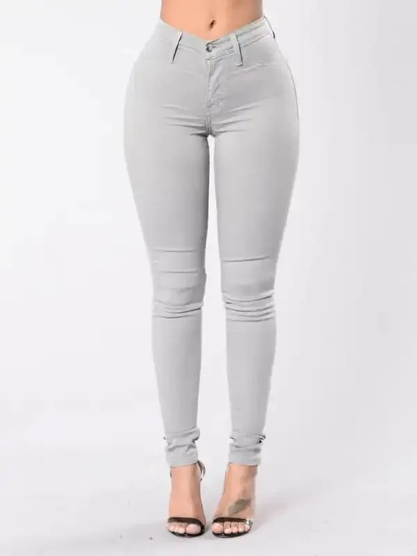 Women’s Solid Color Slim High Stretch Denim Pencil Pants