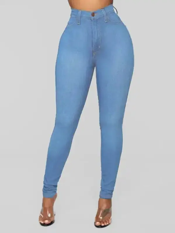 Women’s Solid Color Slim High Stretch Denim Pencil Pants