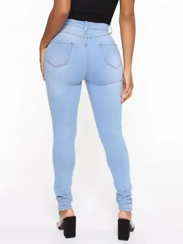 Women’s Solid Color Slim High Stretch Denim Pencil Pants